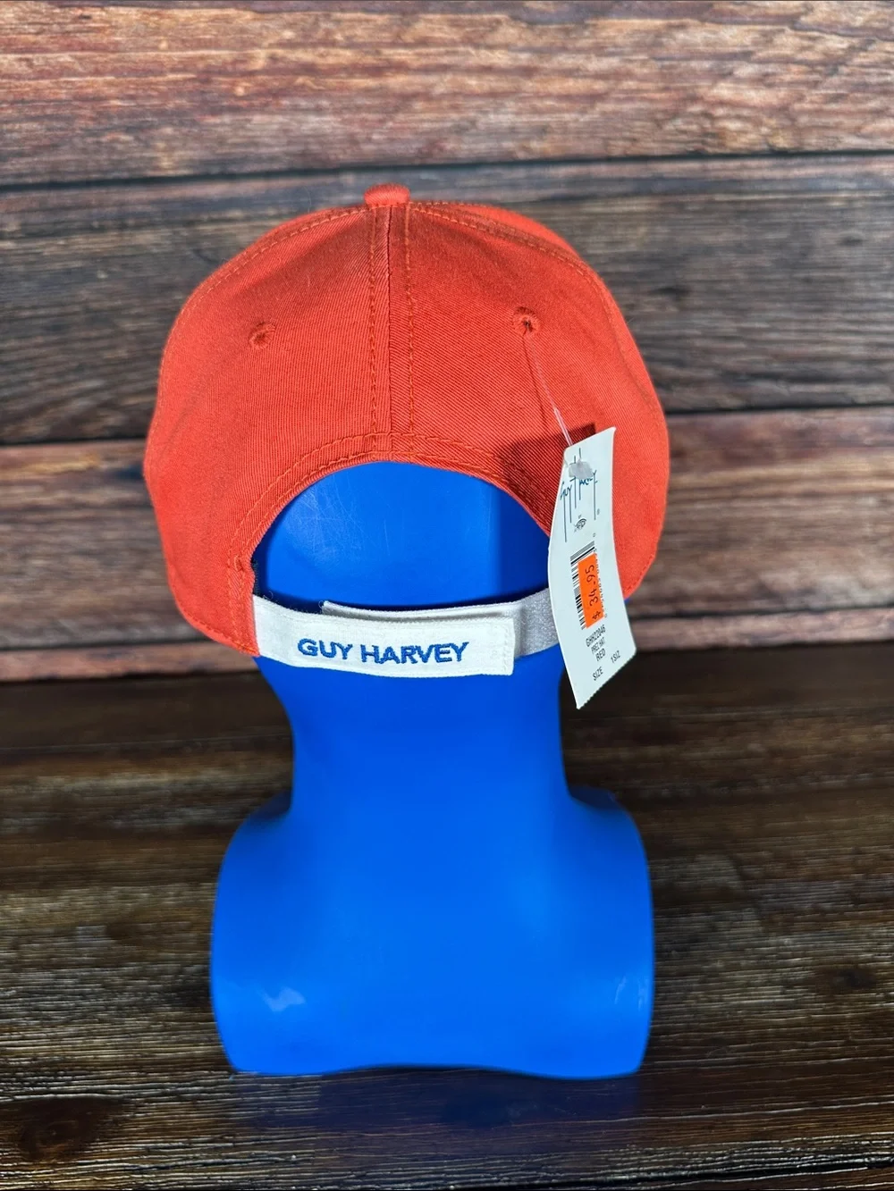NWT! Guy Harvey Orange Snapback Cap with White Curved Brim and Embroidered Patch